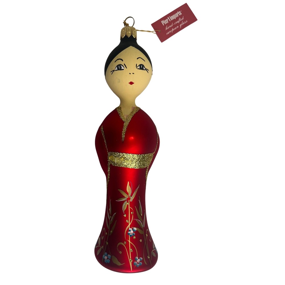 Pier One‎ Imports Geisha Spanish Dancer Blown Glass Christmas Ornament European